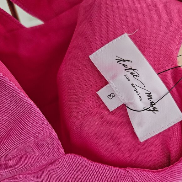 Katie May Ash Dress Barbie Pink One-Shoulder Sleeveless Cutout Bodycon Small S - Picture 13 of 13